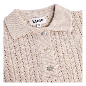 Molo - Gretel organik pamuklu triko polo gömlek | Bej