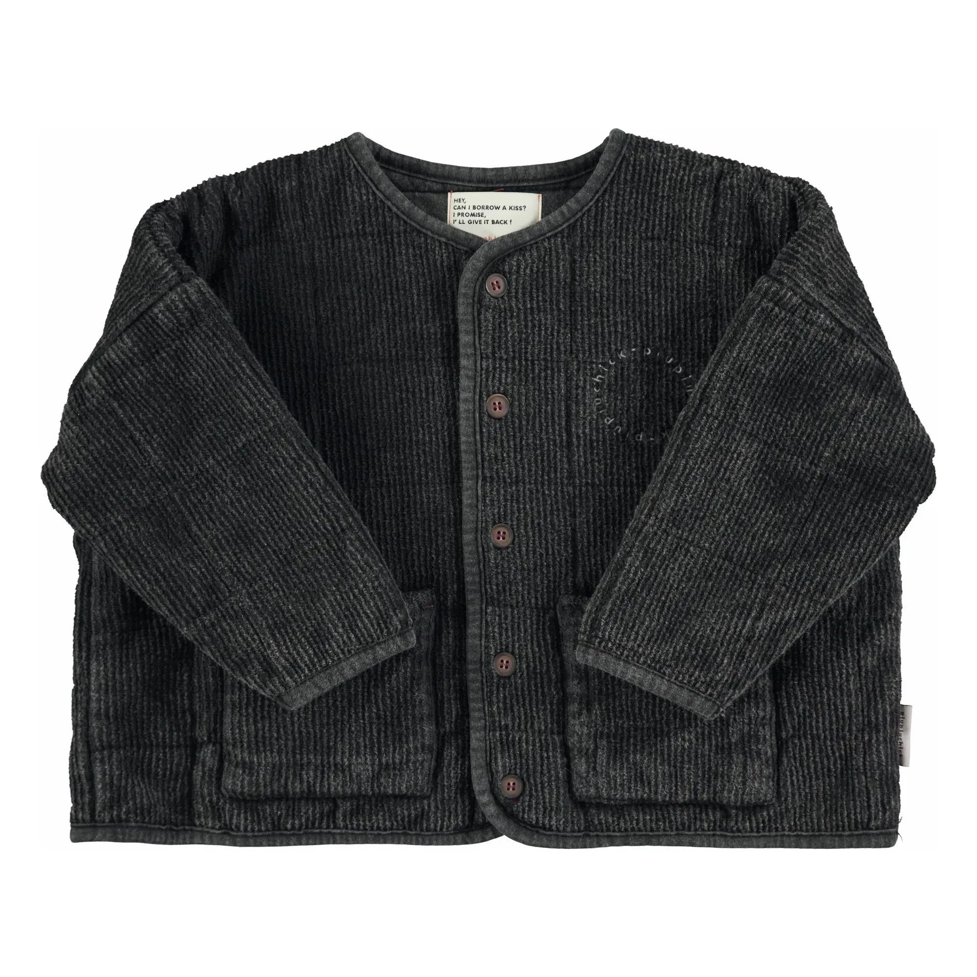 Piupiuchick - Bio-Baumwolle Gerippte Steppjacke | Schwarz