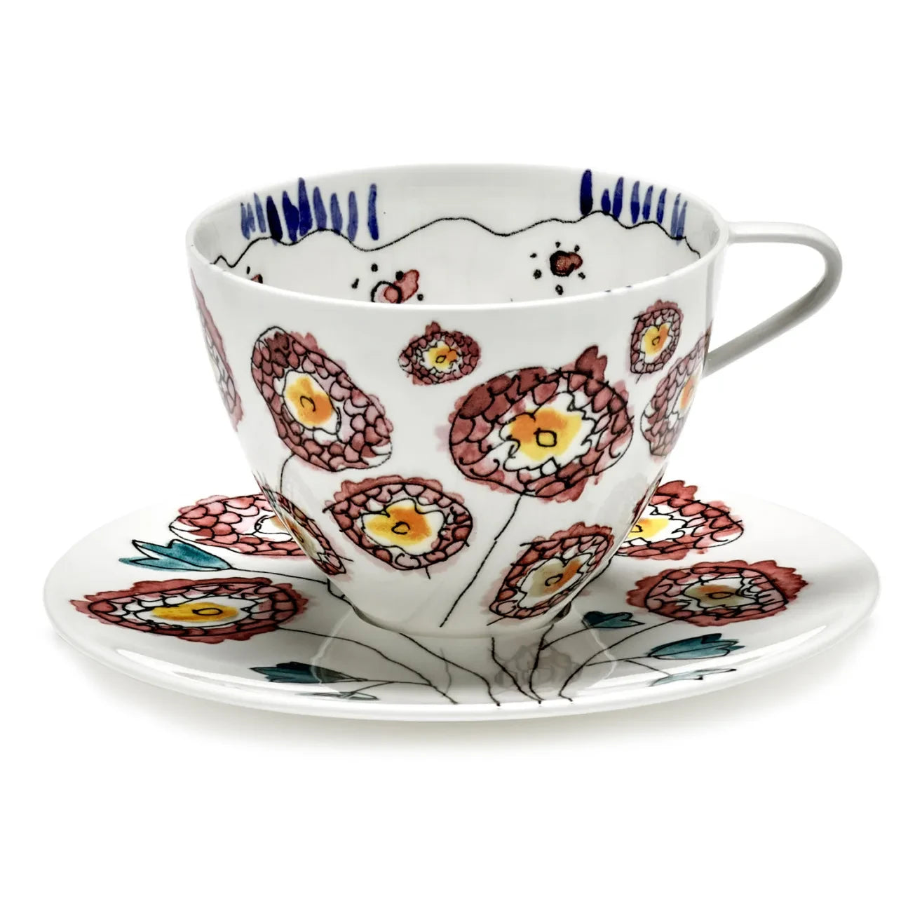 Serax - Kaffeetasse und Untertasse Anemone, Serax for Marni - 2er Set | Milchartig