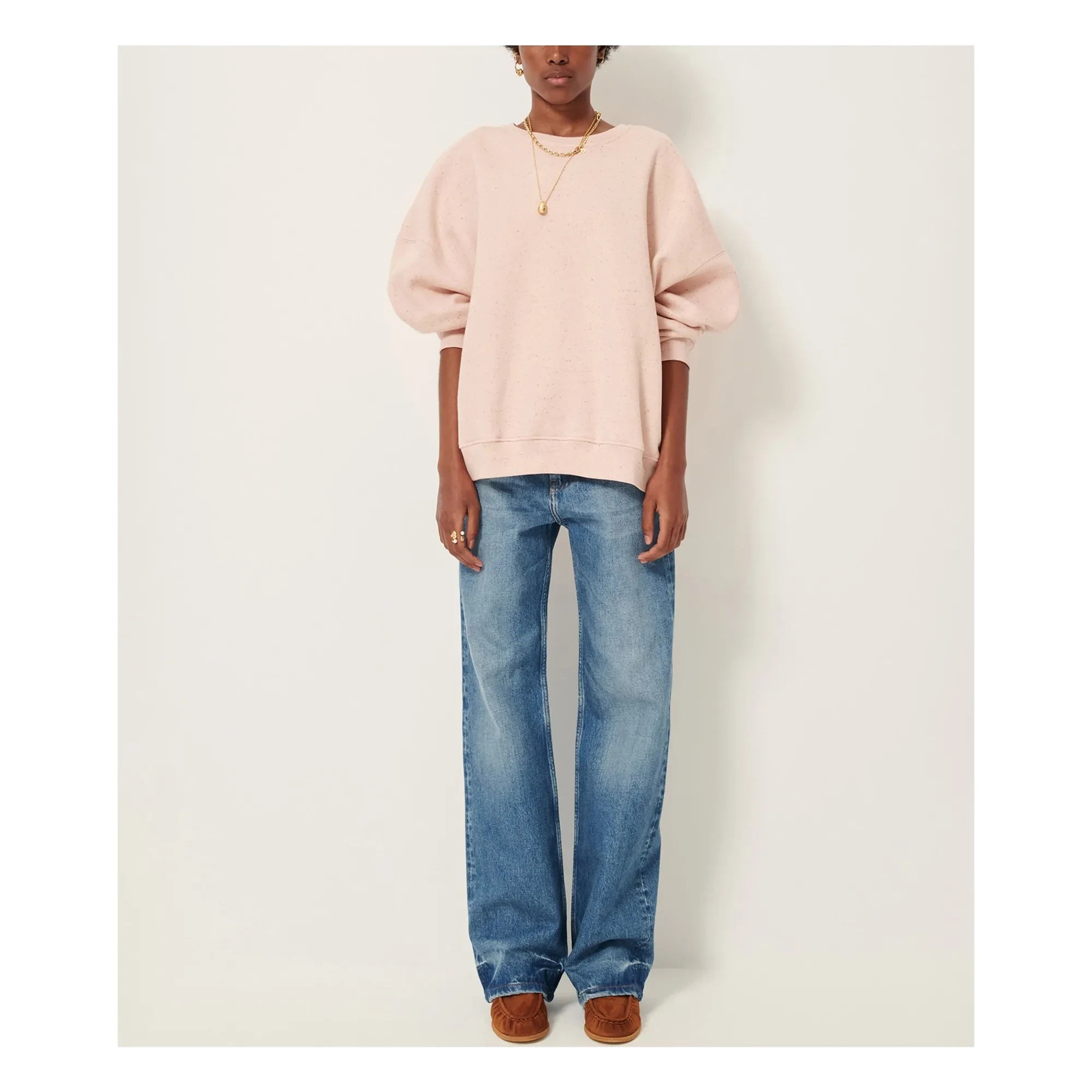 Sessùn - Chebbi Oversize Sweatshirt aus Bio- und recycelter Baumwolle |meliert rosa