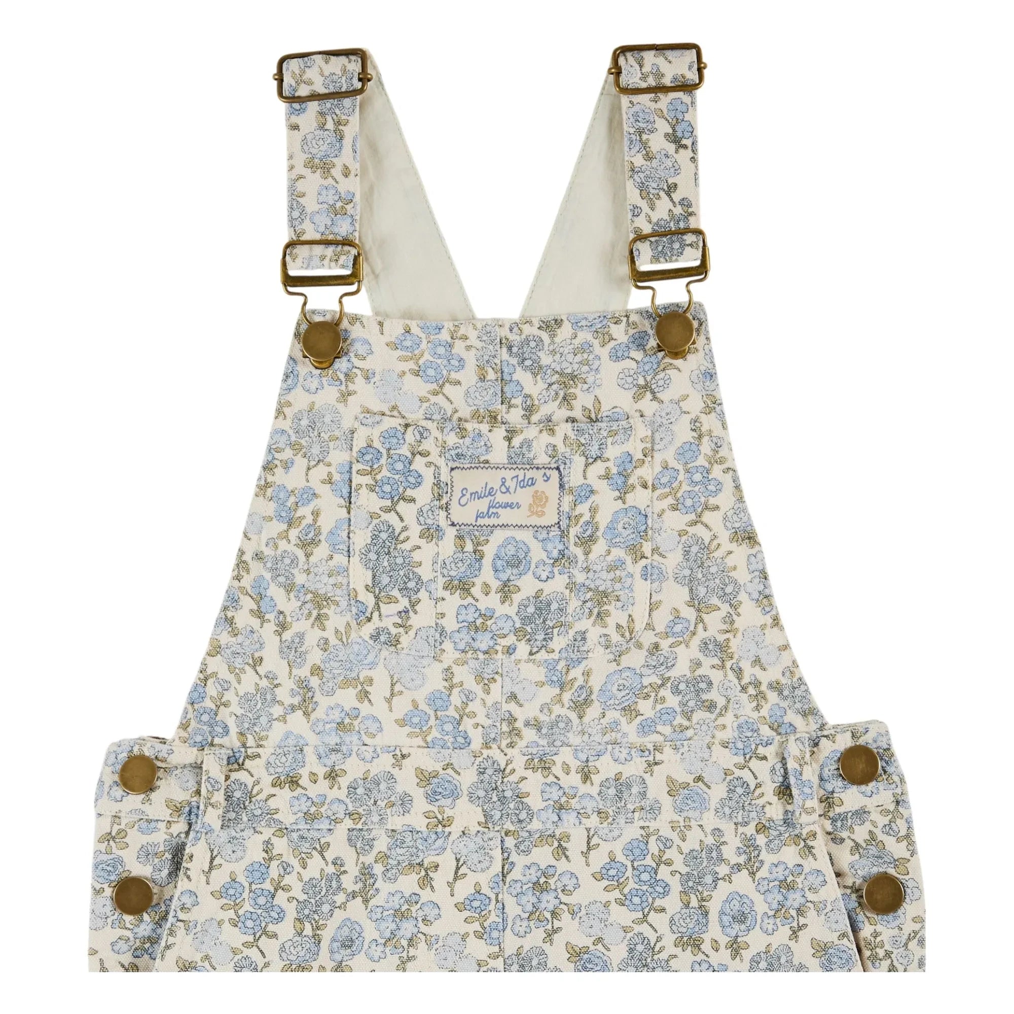 Emile et Ida - Latzhose mit Blumenmuster | Creme