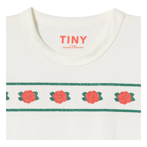 Tinycottons - Crop Roses Bio-Baumwoll-T-Shirt | Weiß