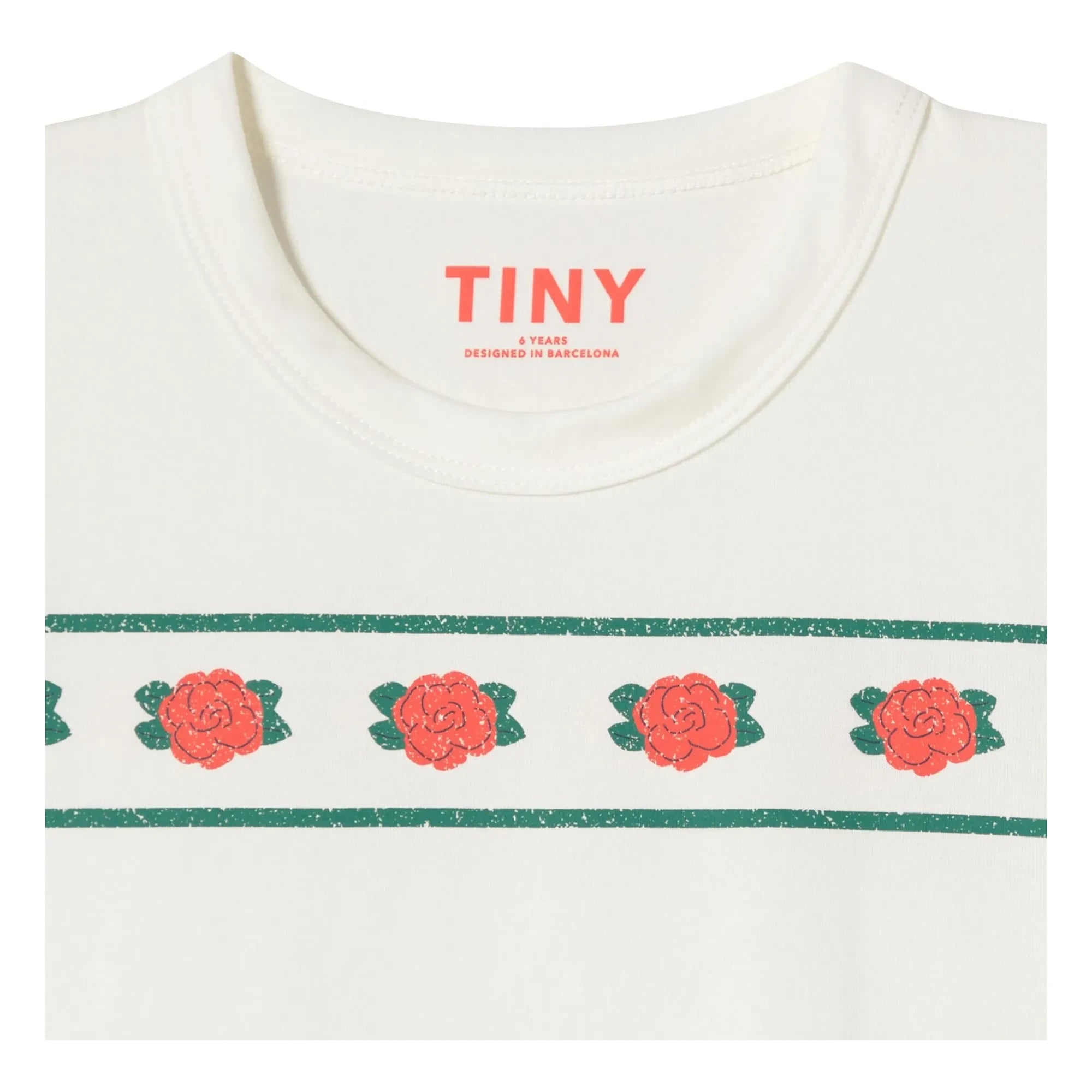 Tinycottons - Crop Roses Bio-Baumwoll-T-Shirt | Weiß