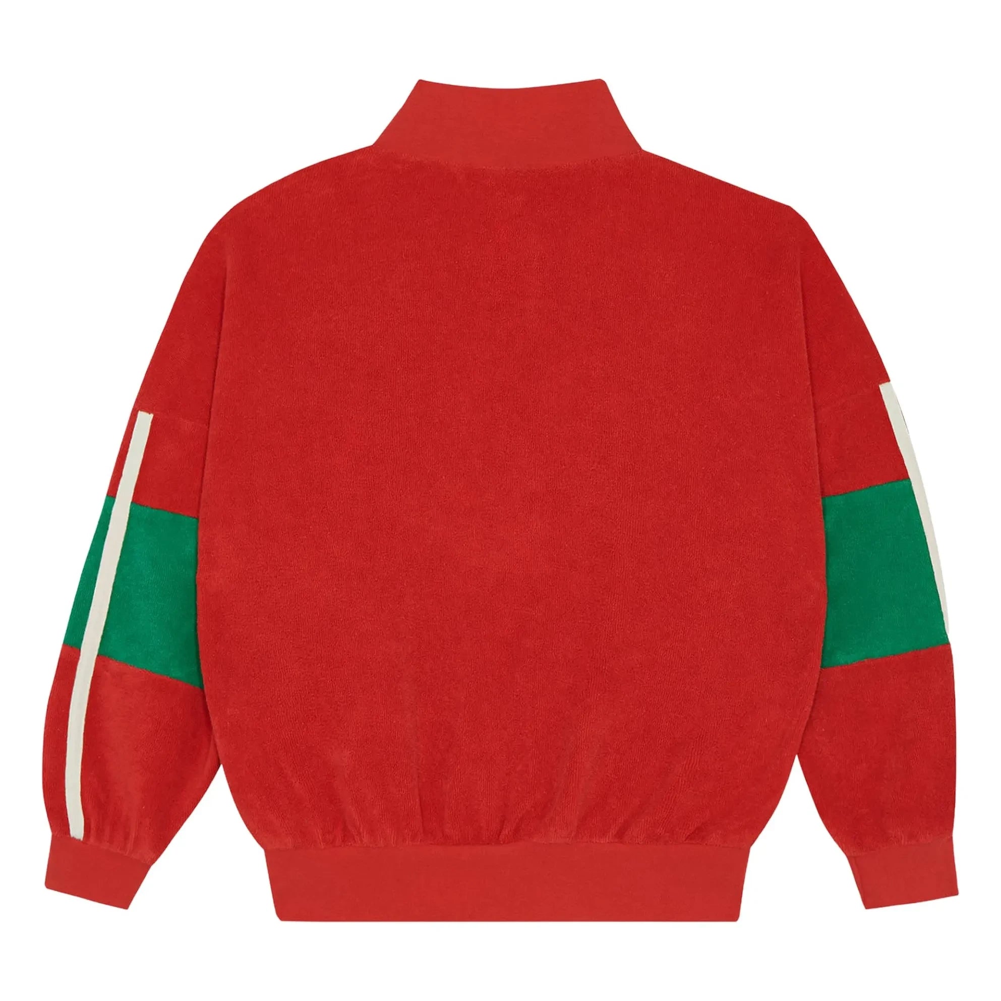 The Campamento - Badetuch-Sweatshirt mit Farbblöcken und Reißverschluss | Rot