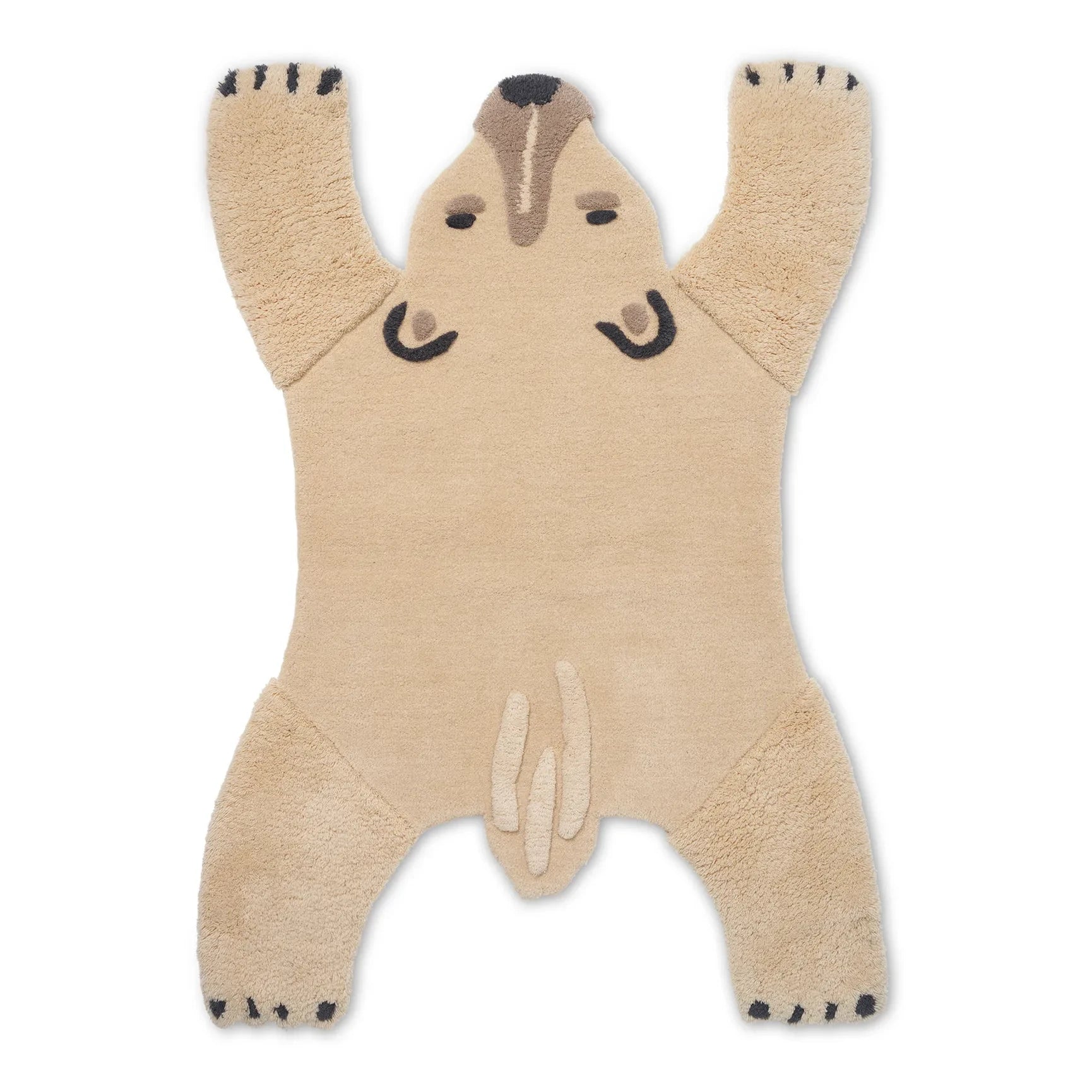 Ferm Living Kids – Geprägter Eisbär-Teppich | Cremeweiß