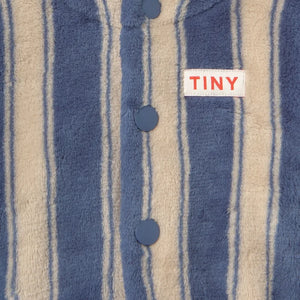 Tinycottons – Gestreifte Fleecejacke | Petrolblau