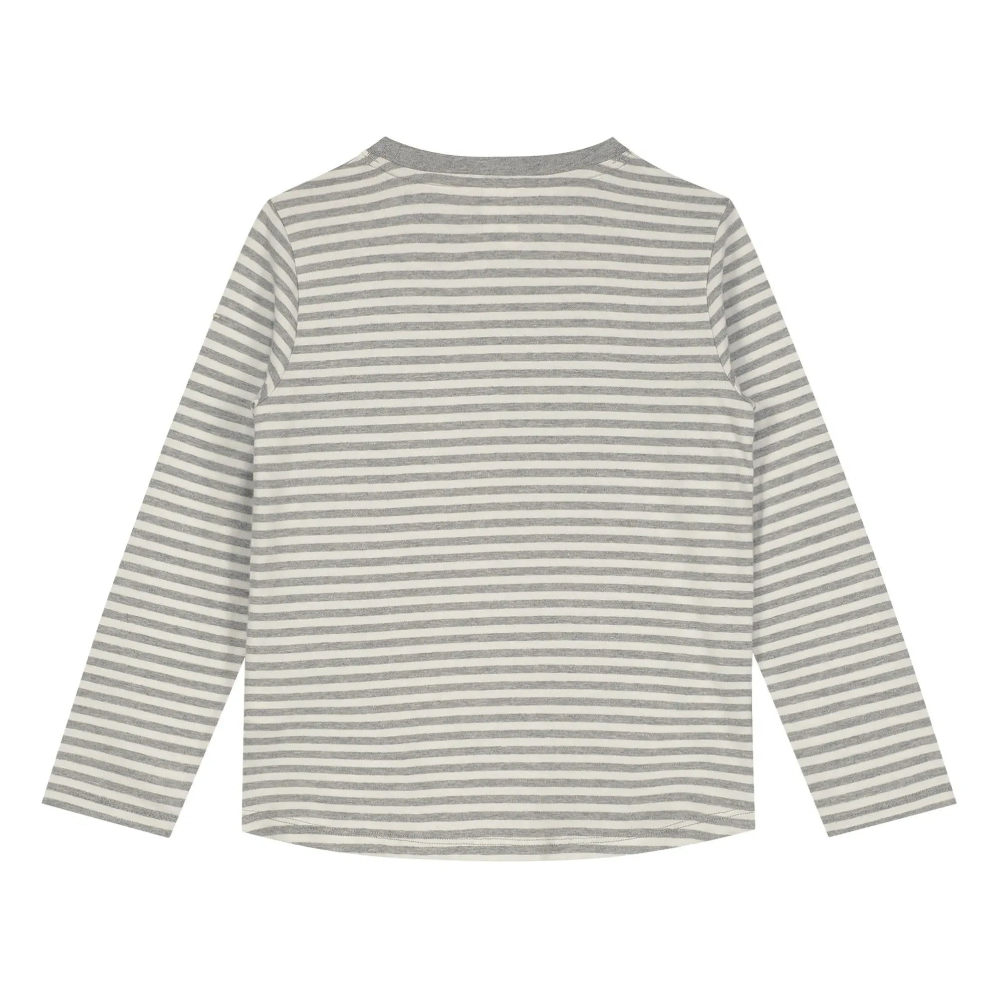 Gray Label - Gestreiftes Bio-Baumwoll-T-Shirt | Grau