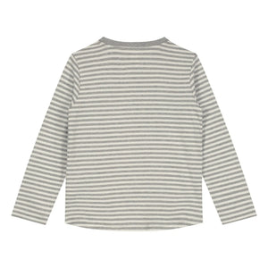 Gray Label - Gestreiftes Bio-Baumwoll-T-Shirt | Grau