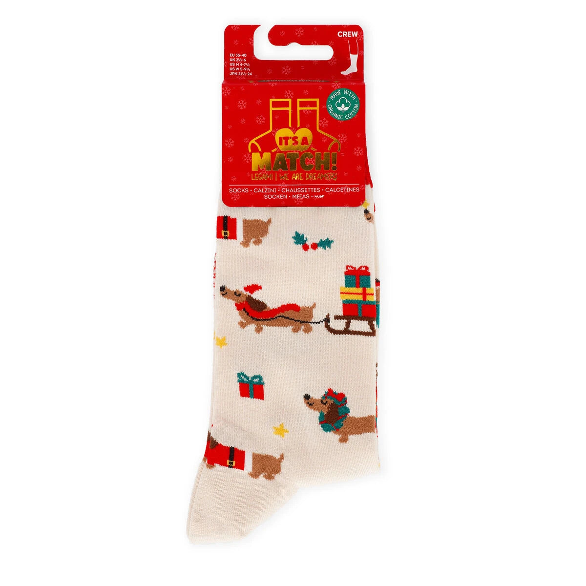 Legami - Weihnachtsstrümpfe Dackel Größe 41-47 - Eine perfekte Passform!
