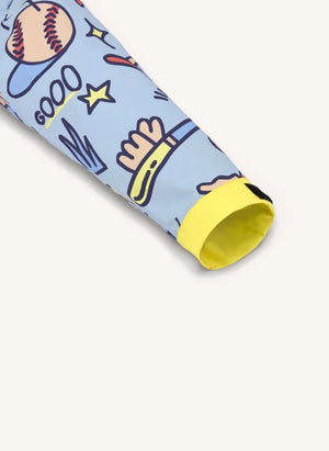 Hello Hossy - Regenponcho für Baseballspiele | Blau