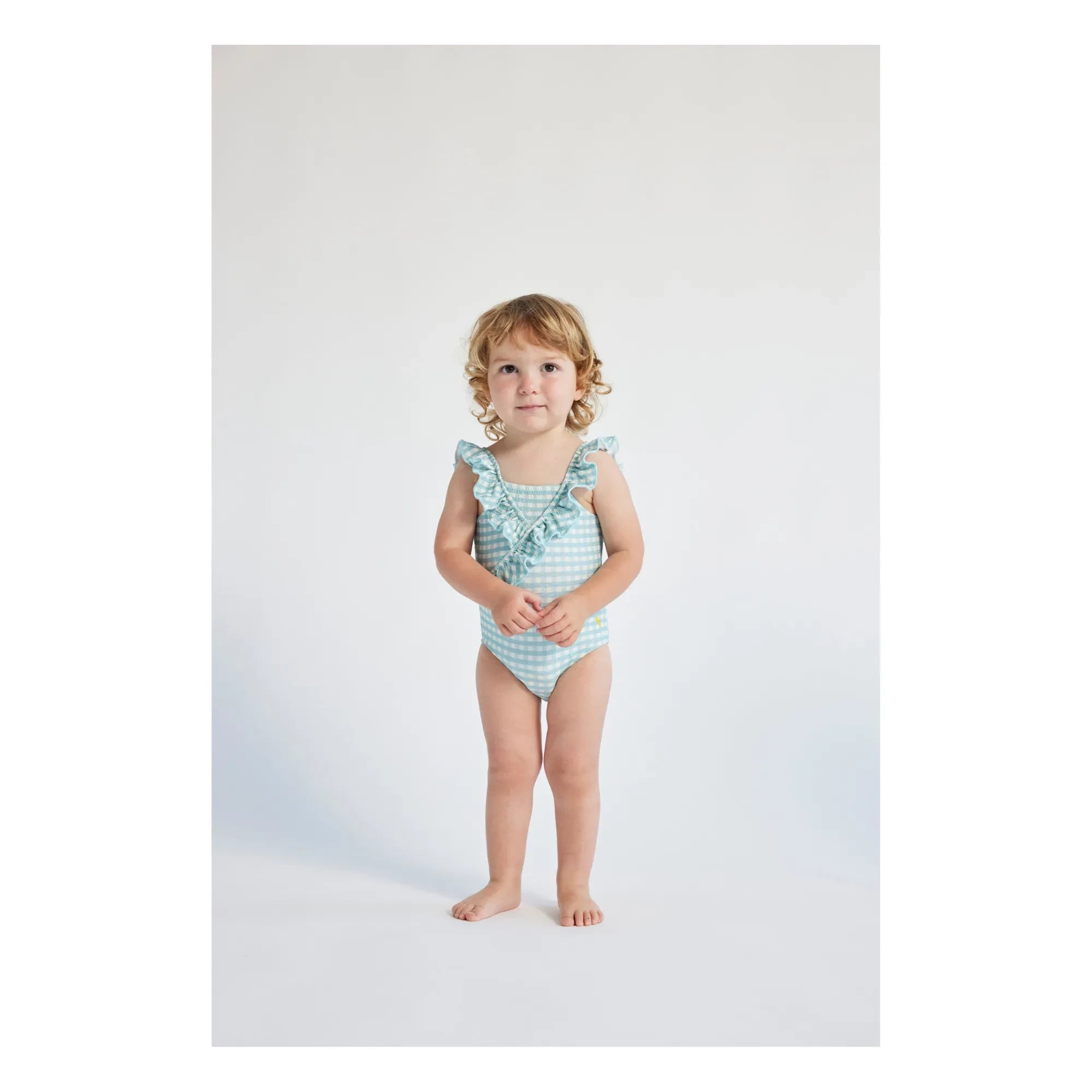 Bobo Choses - Vichy Einteiliger Badeanzug | Hellblau