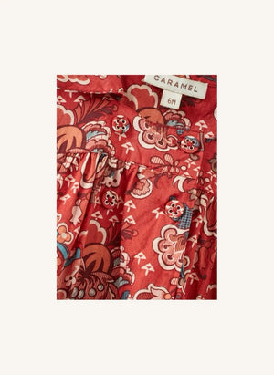Caramel - Clara Liberty Kleid für Babys | Rot