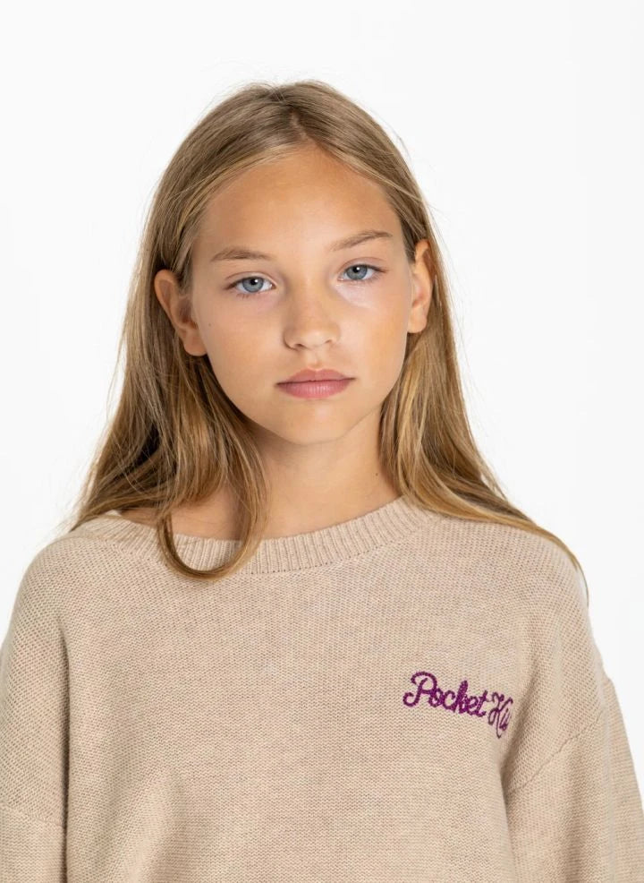 Smallable Kid - Shelly Pocket Kiss Wolle Pullover | Creme