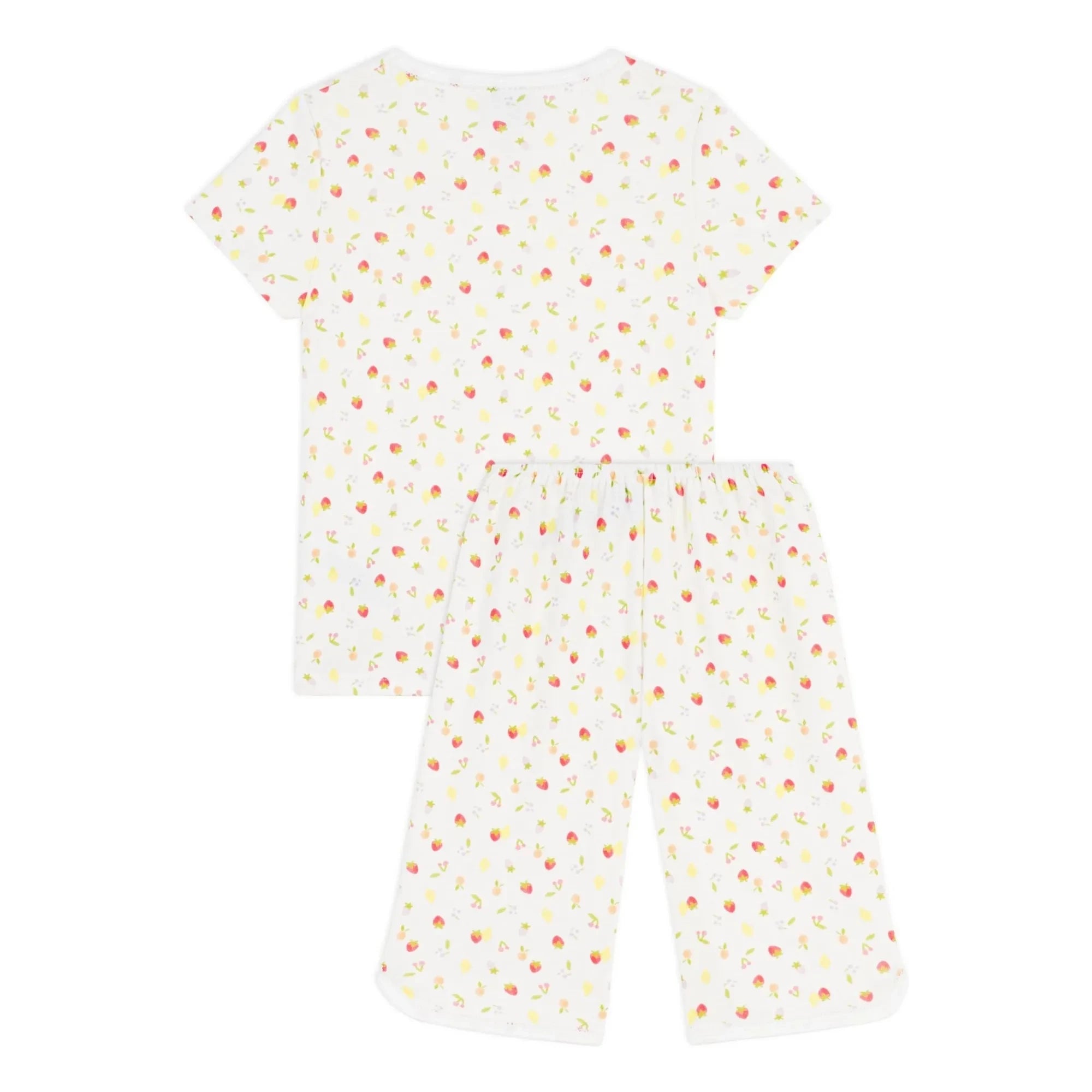 Petit Bateau - Capri-Schlafanzug mit Obstmuster | Ecru