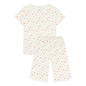 Petit Bateau - Capri-Schlafanzug mit Obstmuster | Ecru