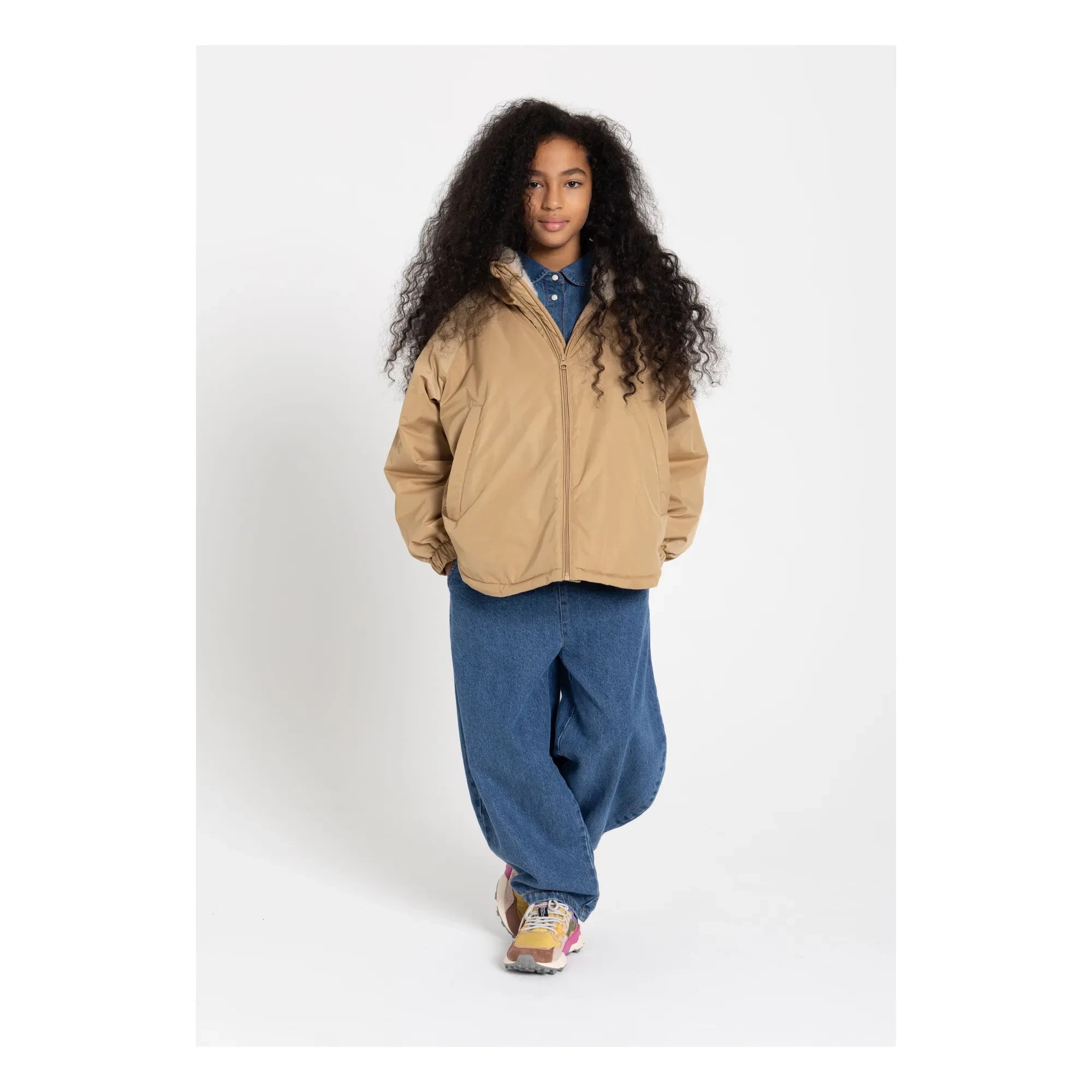Hundred Pieces – Wasserabweisende Jacke mit Print | Beige