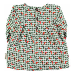 Piupiuchick - Karo-Bluse mit Blumen | Grün
