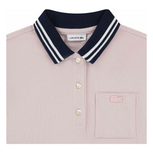 Lacoste - Gerüschtes Polokleid aus Bio-Baumwolle | Blassrosa