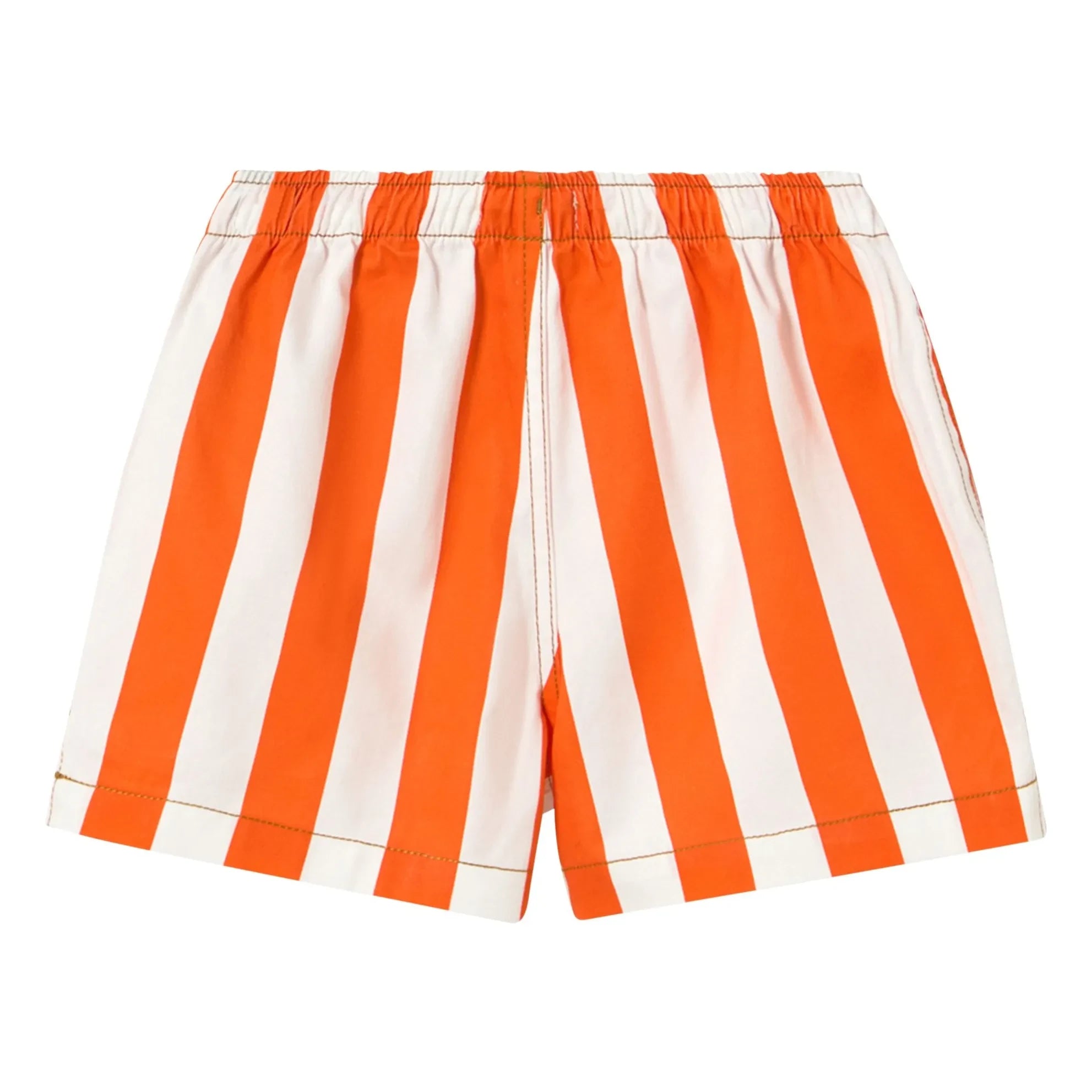 Tinycottons - Gestreifte Twill-Shorts | Rot