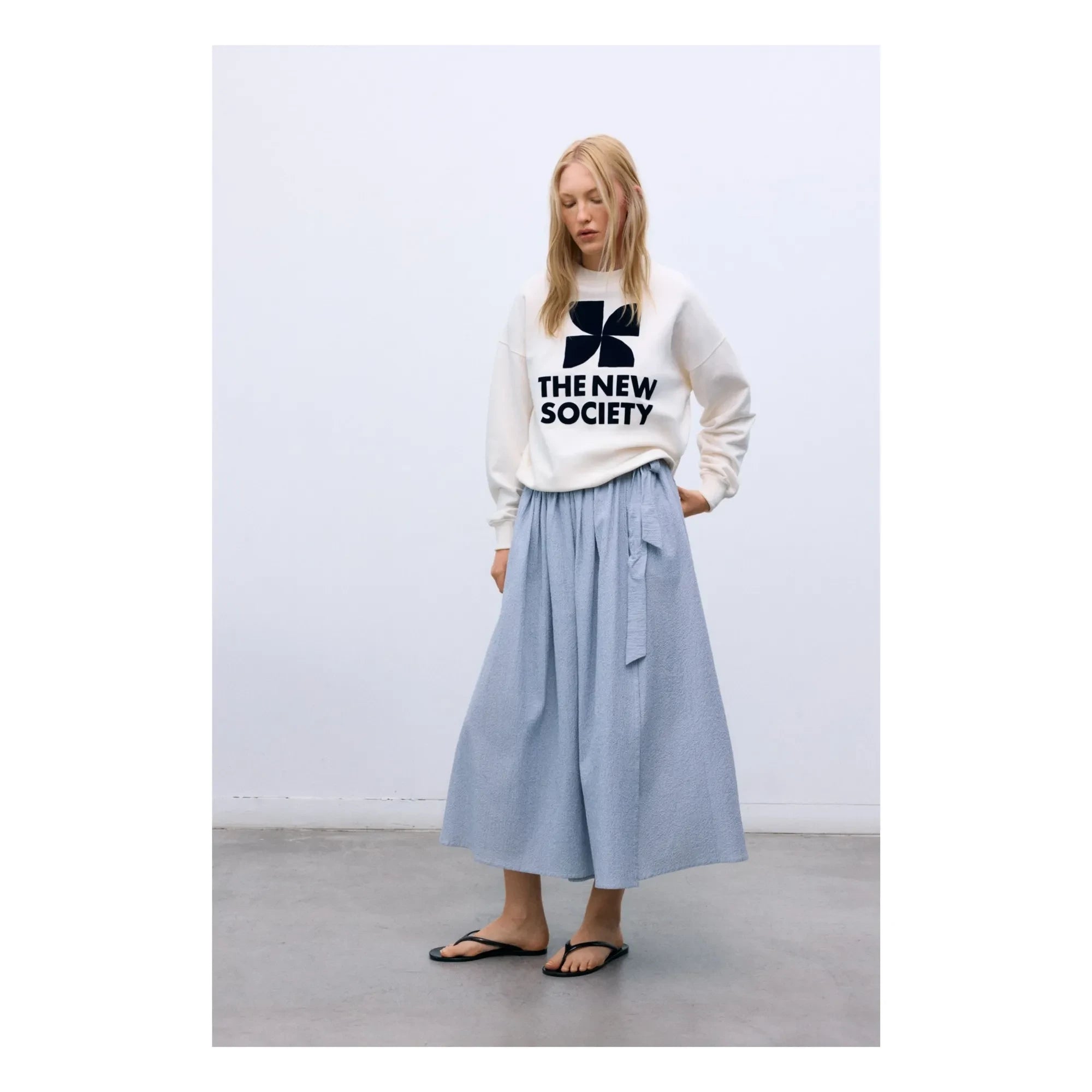 the new society - Sweatshirt aus Baumwolle | Weiß