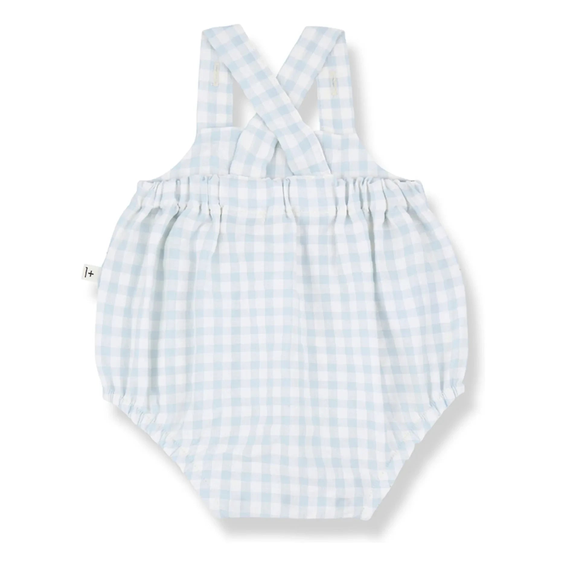 1+ in the family - Patras Vichy Seersucker Overall | Hellblau
