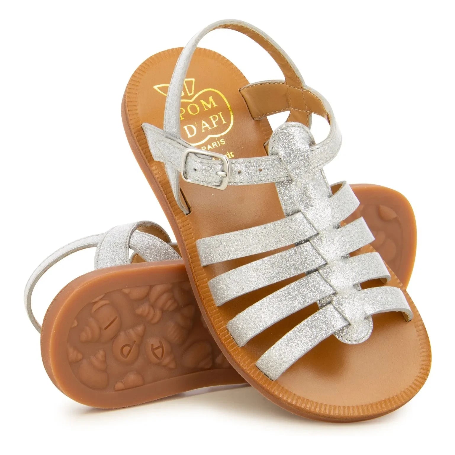 Pom d'Api - Plagette Riemchensandalen | Silber