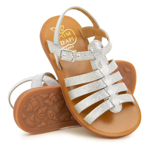 Pom d'Api - Plagette Riemchensandalen | Silber