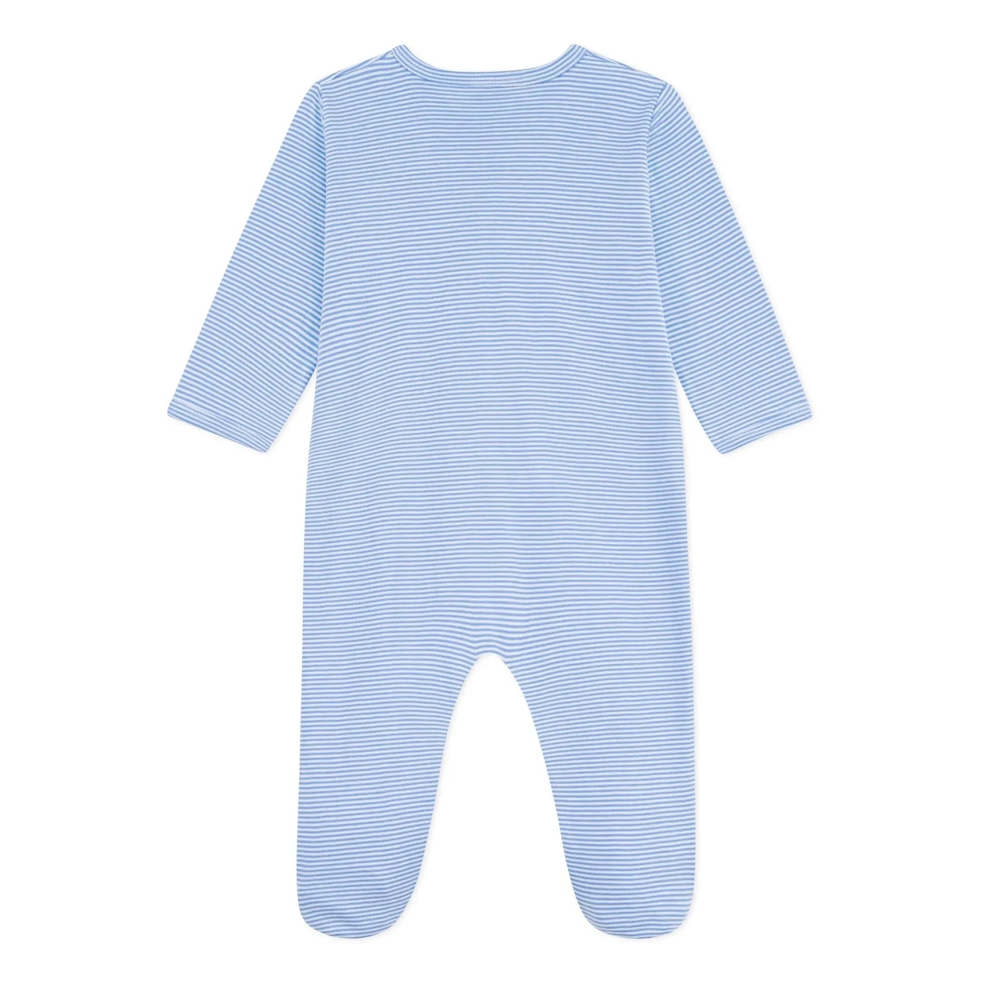 Petit Bateau – Gestreifter Pyjama aus Bio-Baumwolle | Blau