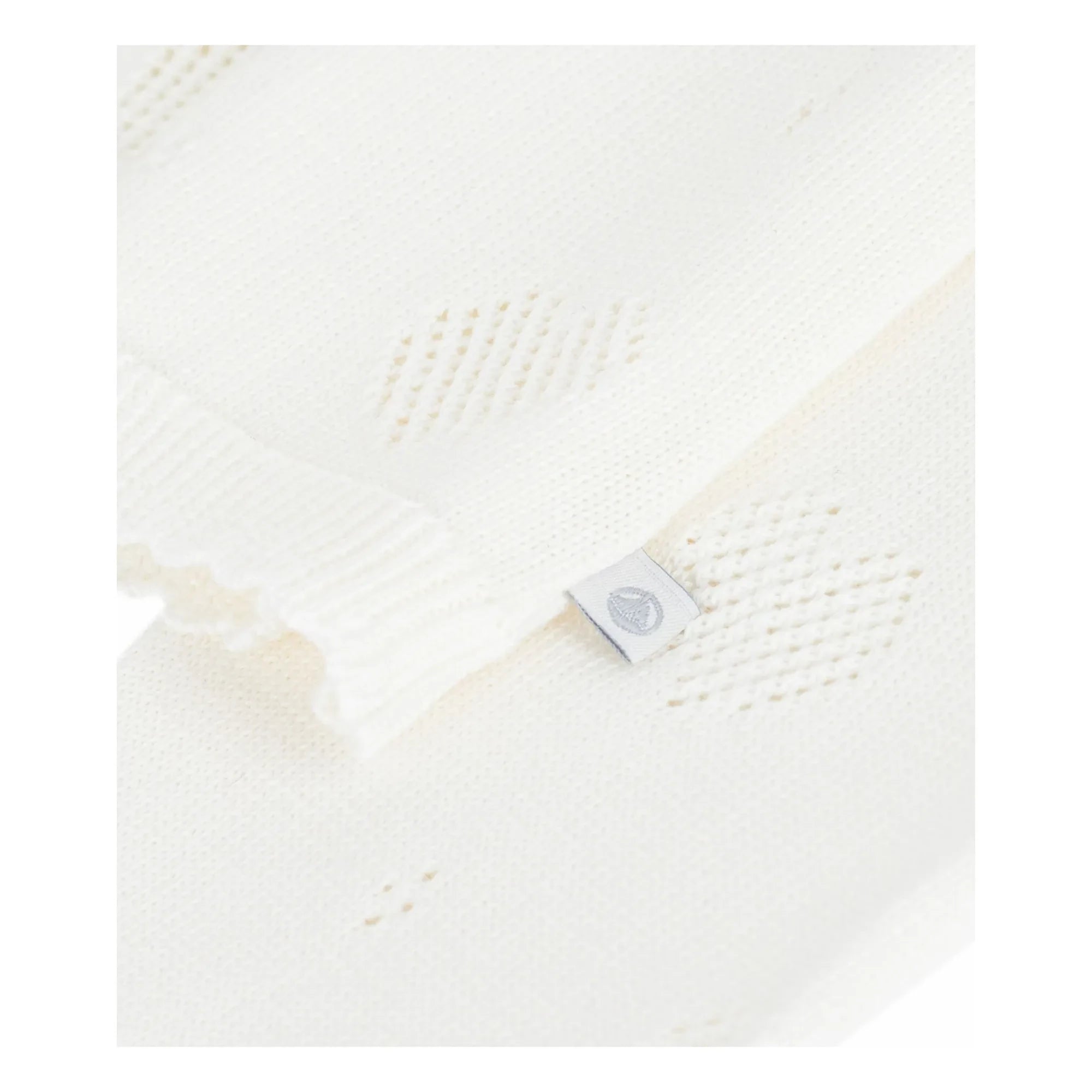 Petit Bateau - Herzstrickjacke aus Bio-Baumwolle mit Ajourmuster | Weiß