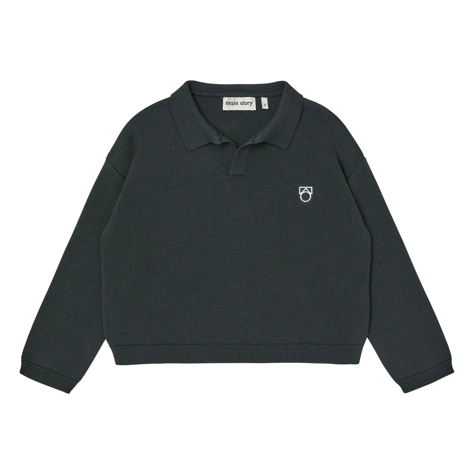 Main Story - Polopullover aus Bio-Baumwolle | Schwarz