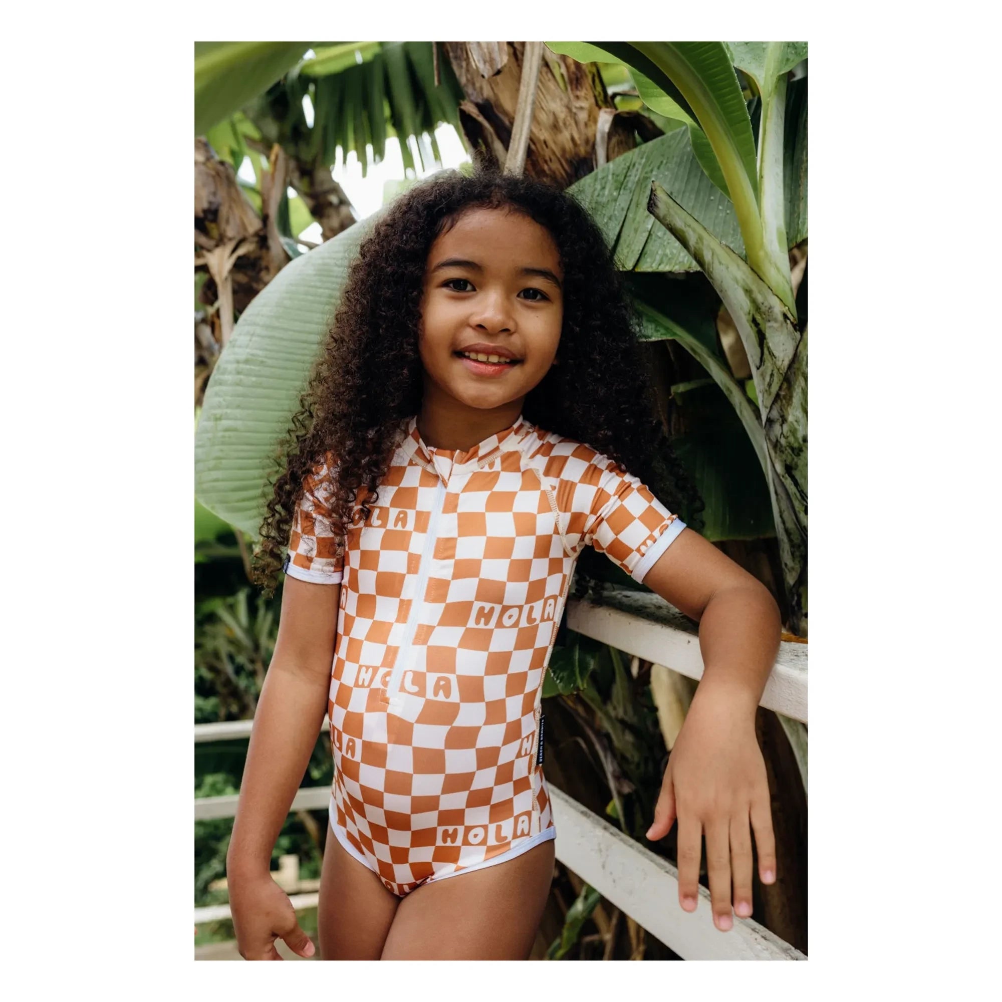 Beach & Bandits - Kariertes Hola UV-Badeset aus recycelten Fasern | Creme