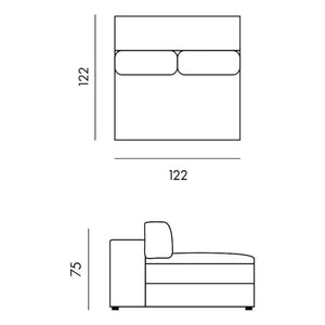 Panac Edition - Bellechasse Kaminsessel für 2 Personen, Bouclé - 120 cm | Gebrochenes Weiß