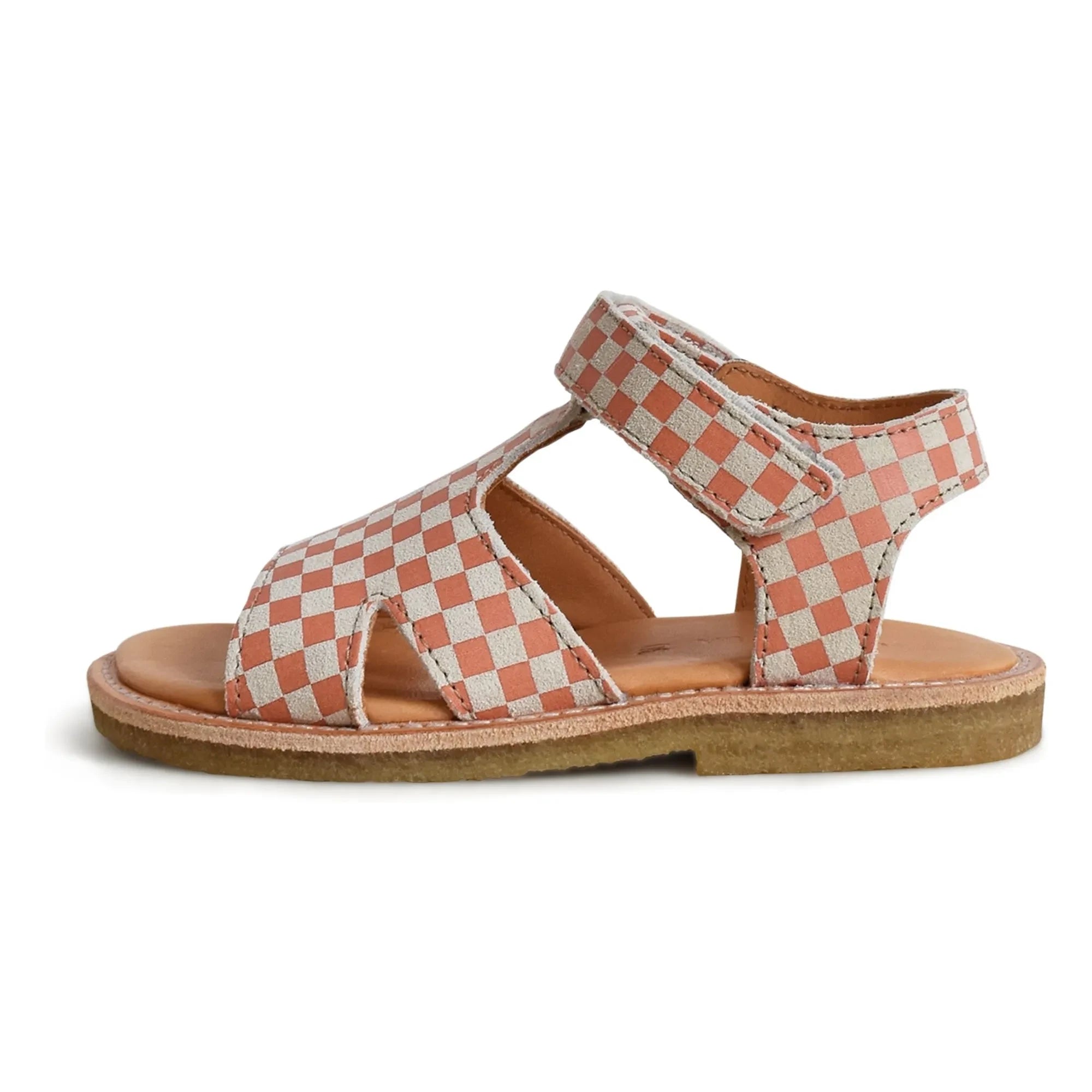 du Loua - Du Alfie Karierte Sandalen | Koralle