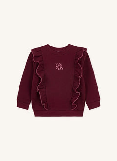 Petit Bateau - PB Rüschensweatshirt | Bordeaux