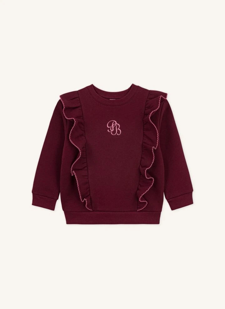 Petit Bateau - PB Rüschensweatshirt | Bordeaux