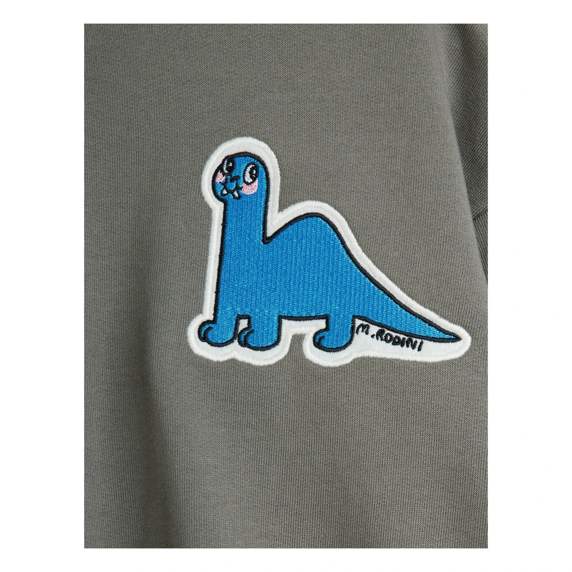 Mini Rodini - Sweatshirt Dino Patch Bio-Baumwolle | Grau