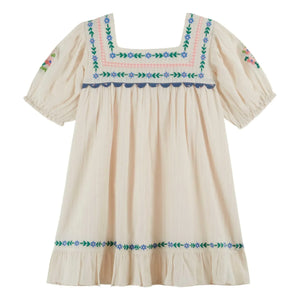 Emile et Ida – Besticktes Rüschenkleid | Creme
