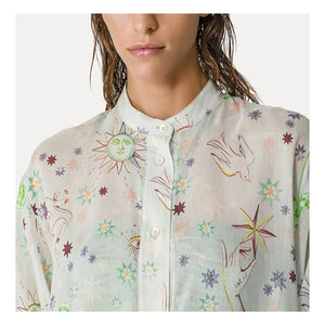 Forte Forte - Love Alchemy" Oversize-Hemd aus Baumwolle und Seiden-Voile | Hellblau