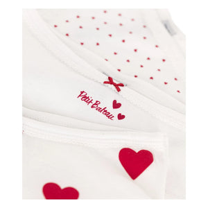 Petit Bateau - 3er-Pack Herzen Hoher Bund Slip | Weiß