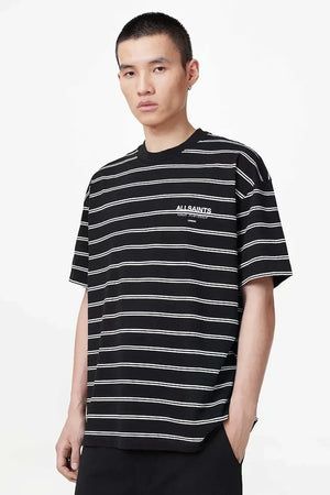 AllSaints erkek pamuklu UNDERGRND STRIPE SS tişört