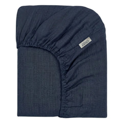 Editions Aimable - Doris lastikli çarşaf | Gece Mavisi Gazlı Bez