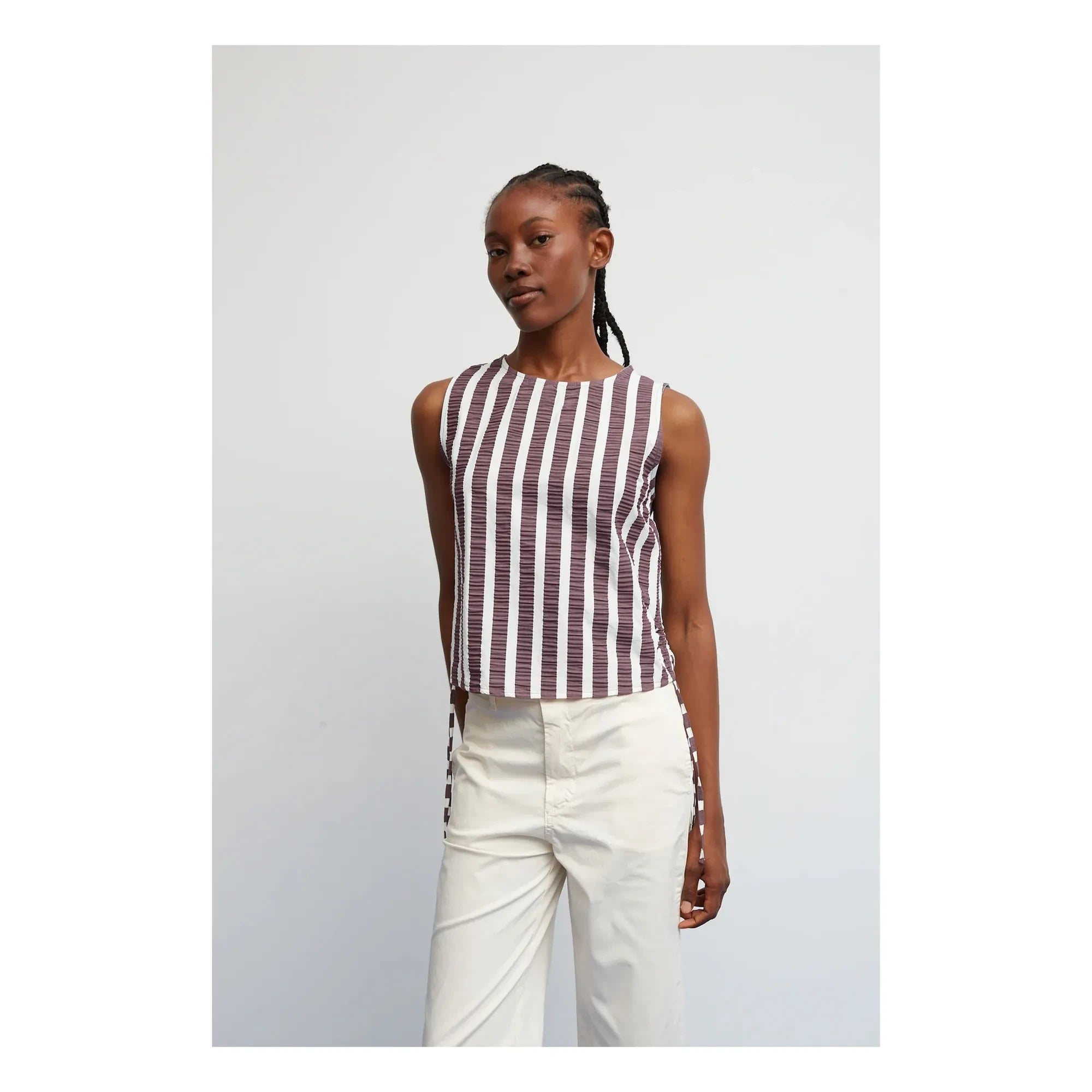 Dr Bloom - Travel Gestreifte Bluse | Aubergine