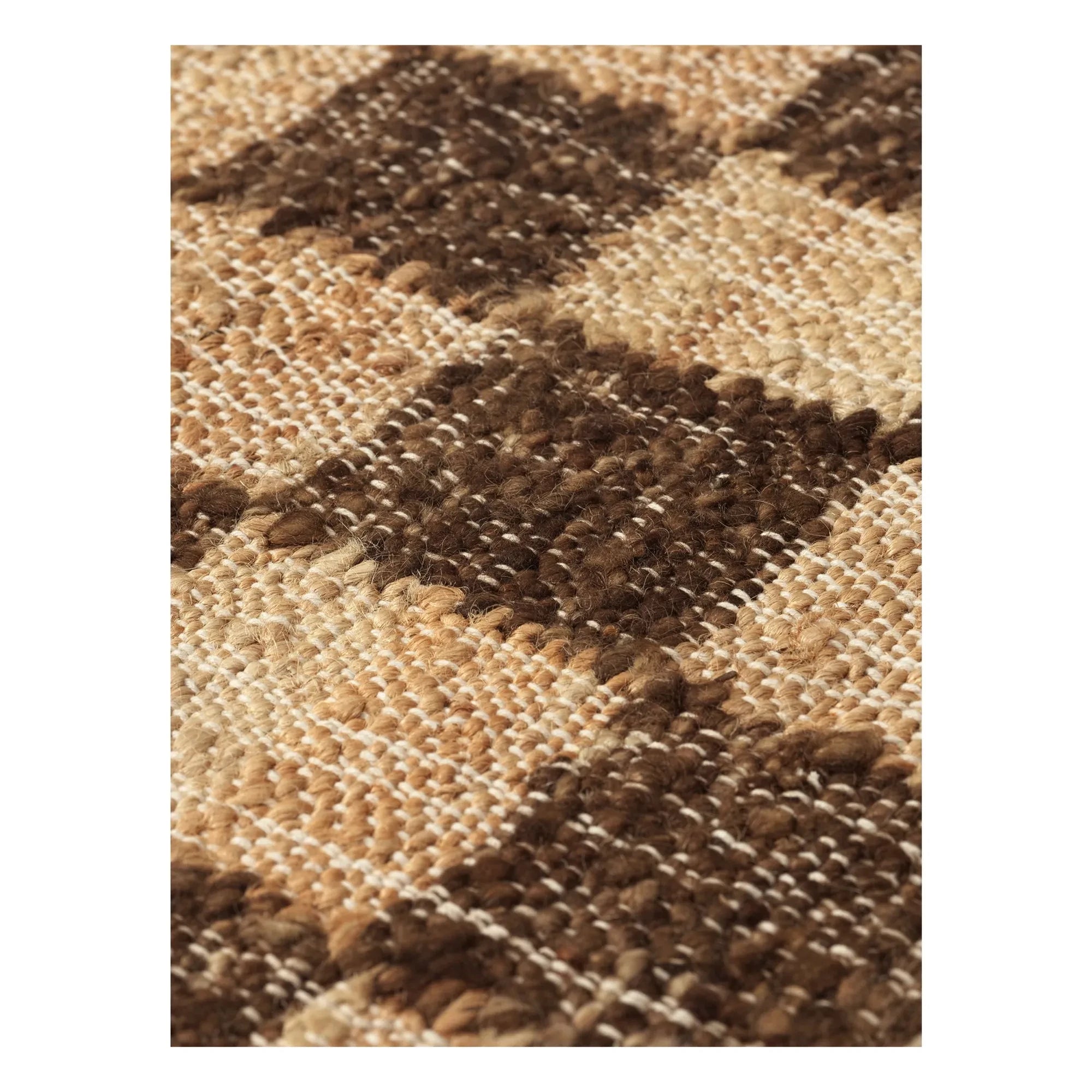 Ferm Living - Karierte Wolle-Jute-Teppiche | Braun