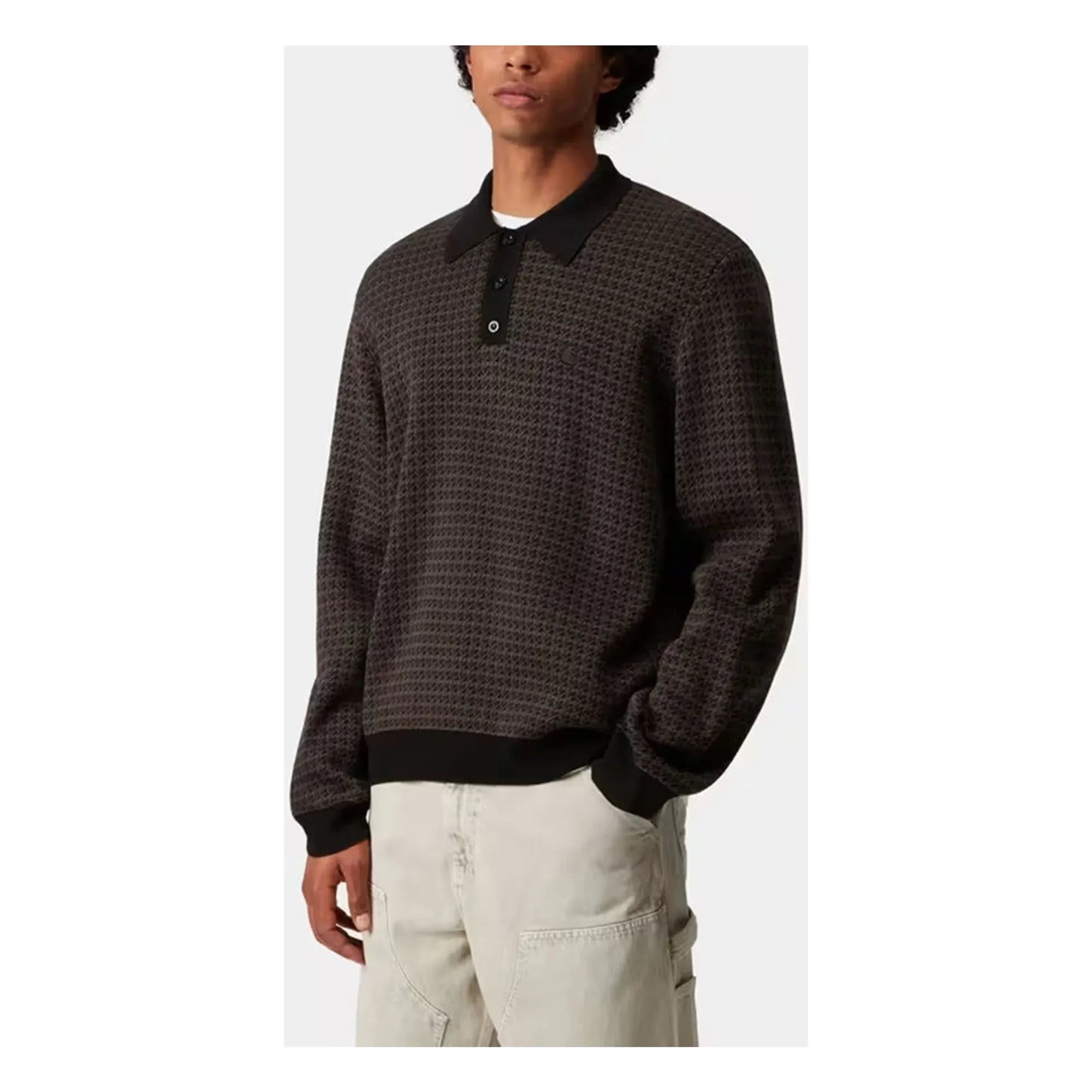 Carhartt WIP - Polo Langarmshirt Lowis | Braun