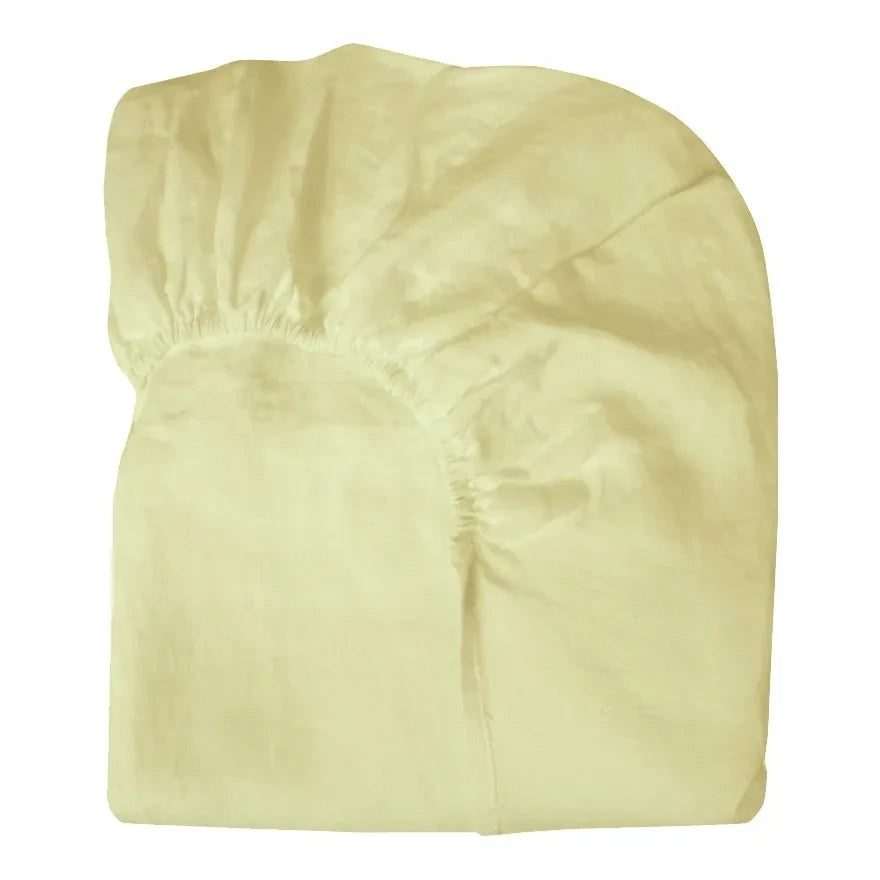 La Petite Collection - Baumwoll-Musselin Baby Spannbettlaken | Vanille