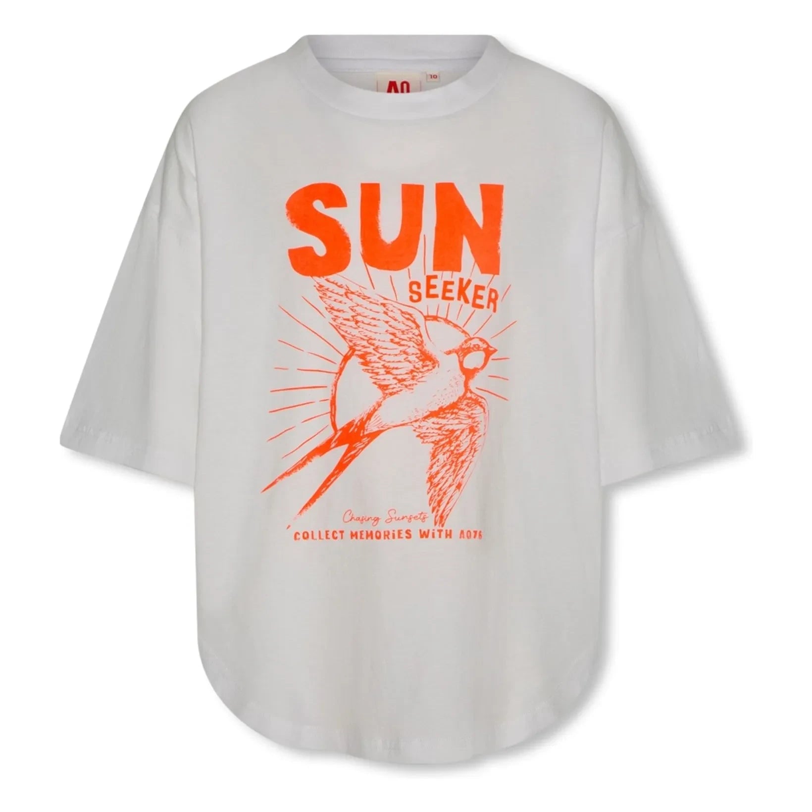 AO76 - True Bird Oversize T-Shirt aus recycelter Baumwolle | Weiß