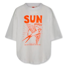AO76 - True Bird Oversize T-Shirt aus recycelter Baumwolle | Weiß