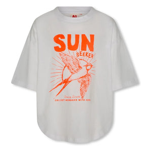 AO76 - True Bird Oversize T-Shirt aus recycelter Baumwolle | Weiß
