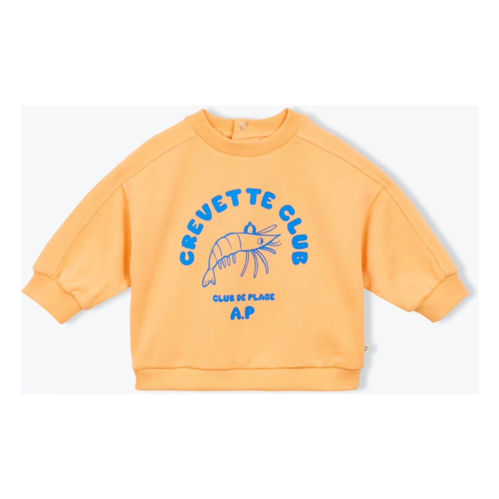 Arsène et Les Pipelettes - Sweatshirt Shrimp Club Bio-Baumwolle Baby | Aprikose