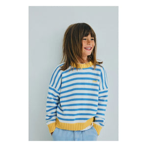 the new society - Gestreifter Marigold Pullover | Hellblau